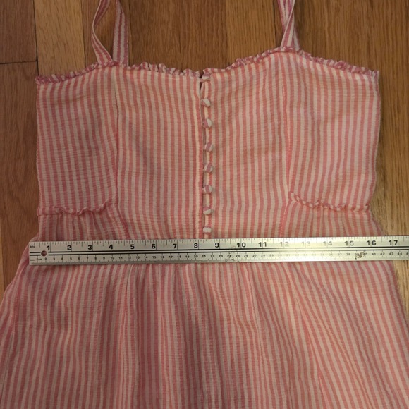Sézane Juliette Pink Candy Stripe Tie-Strap Midi Dress, 100% Cotton, Sz FR36 US4 - Picture 10 of 14